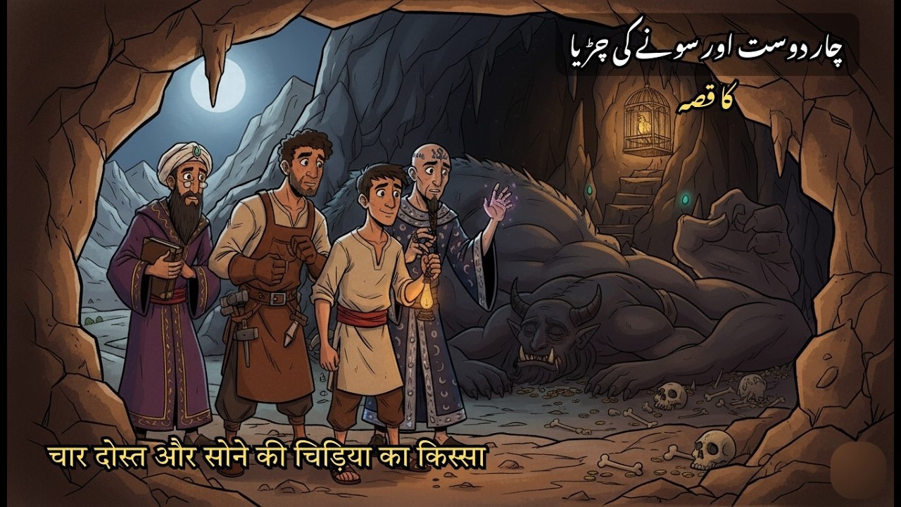Sone Ki Chidiya Aur Char Dost | Sabaq Amoz Kahani | Dosti aur Imaandari ki Kahani