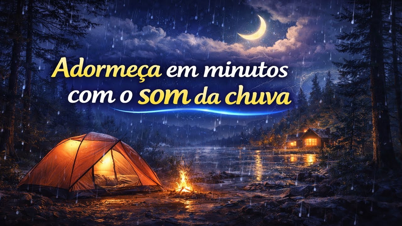 Barulho de Chuva para Relaxar e Dormir Sono profundo Com toque Musical