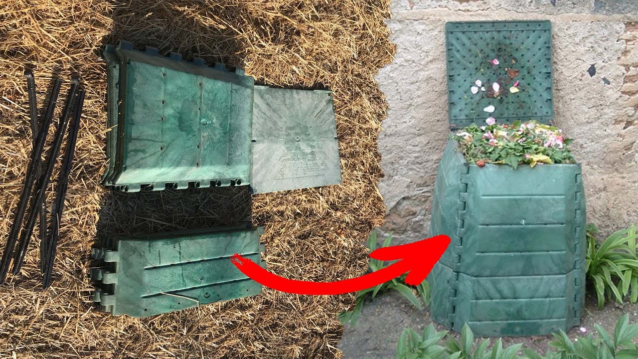 ✓ Montaje fácil y ubicación del compostador