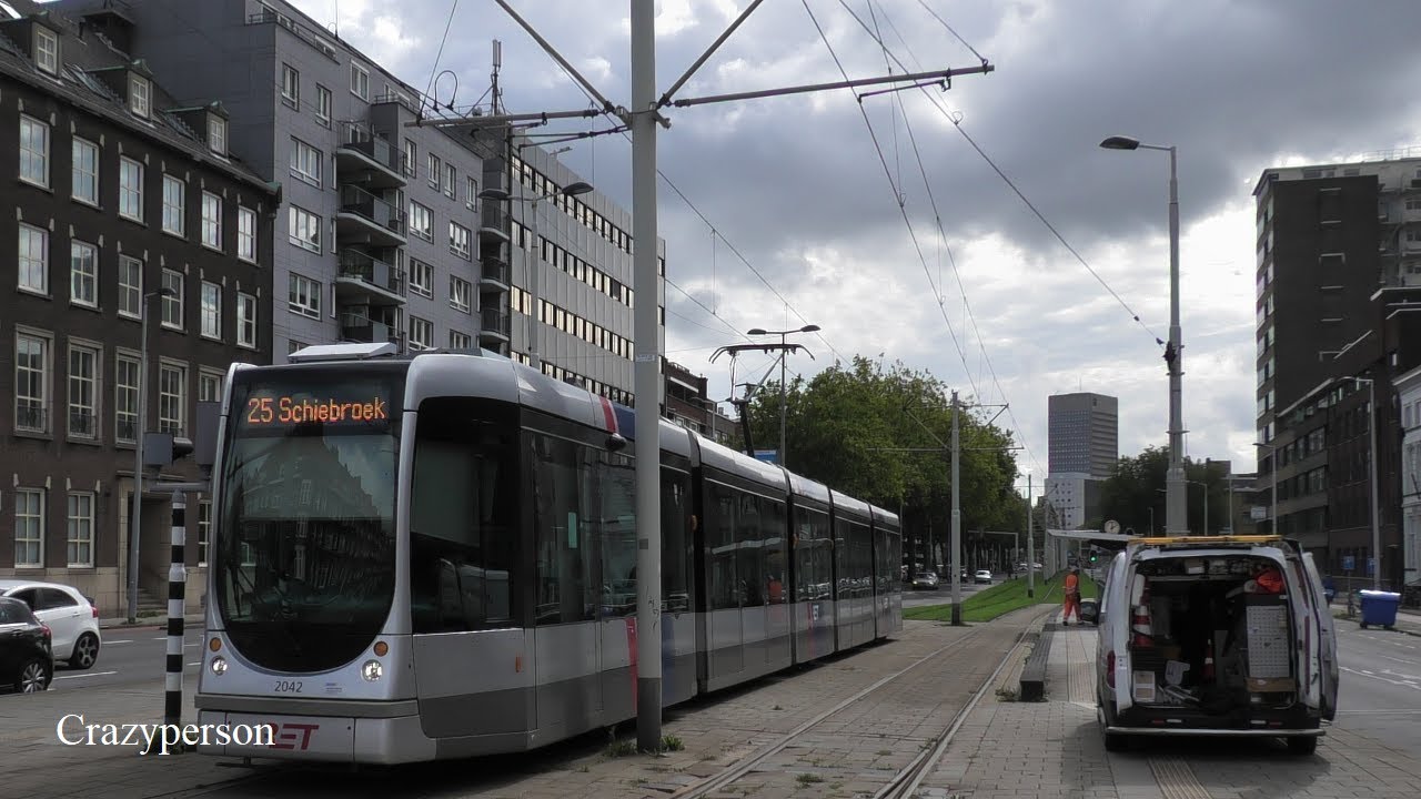 RET Tram 25 vertrek Walenburgerweg naar Schiebroek in 2020