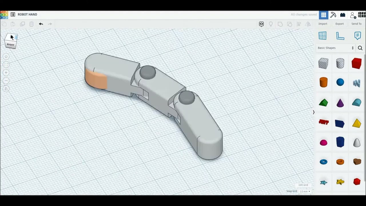 Mano Robot en Tinkercad