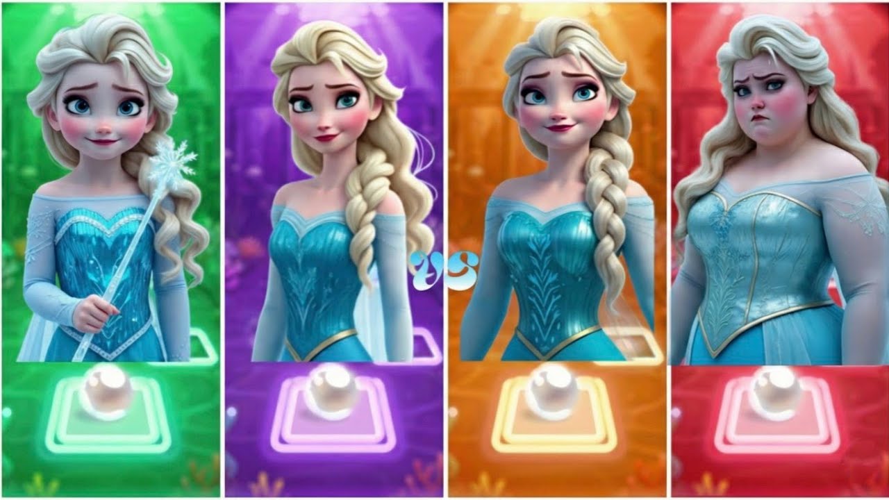 ELSA FROZEN - Let It Go против ANNA - Do You Want To Build A Snowman против Moana - Tiles Hop EDM...