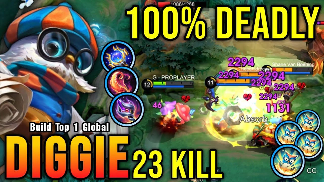 One Shot Delete Enemies!! 23 Kills Diggie Insane Burst Damage!! - Build Top 1 Global Diggie ~ MLBB