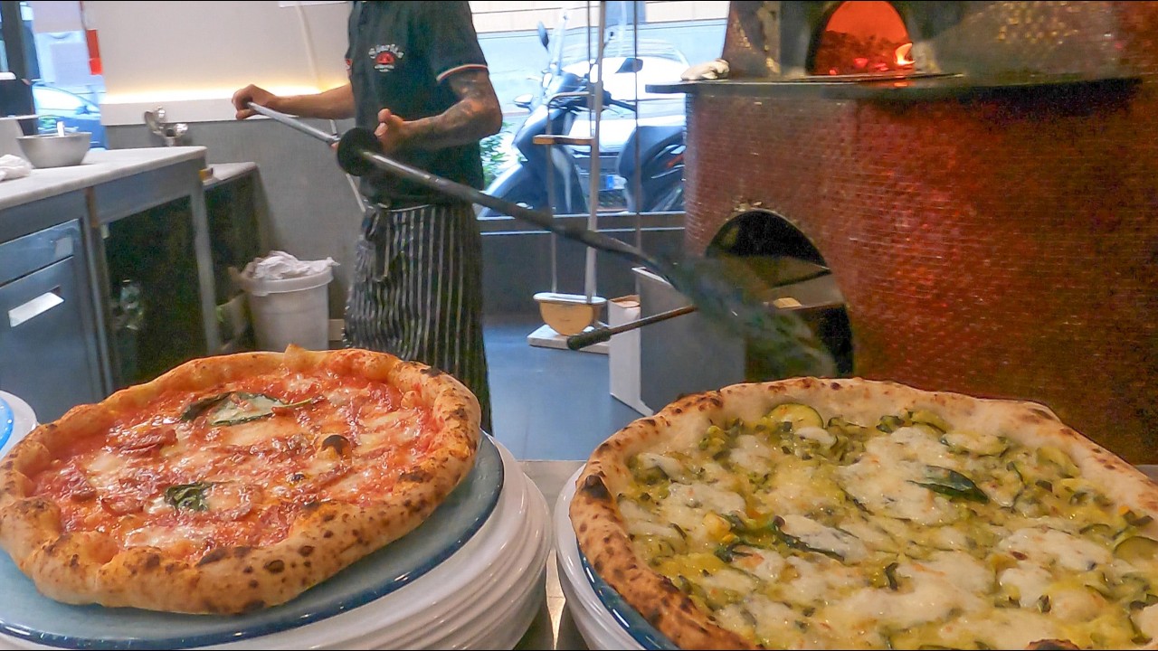 Great Italian Pizza Naples Style. Italy Food. Oven Baking