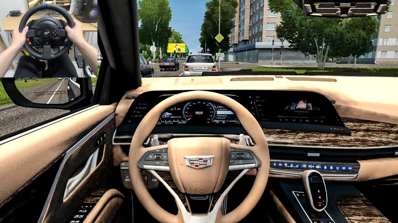 City Car Driving - 2023 Cadillac Escalade [Steering Wheel Gameplay]