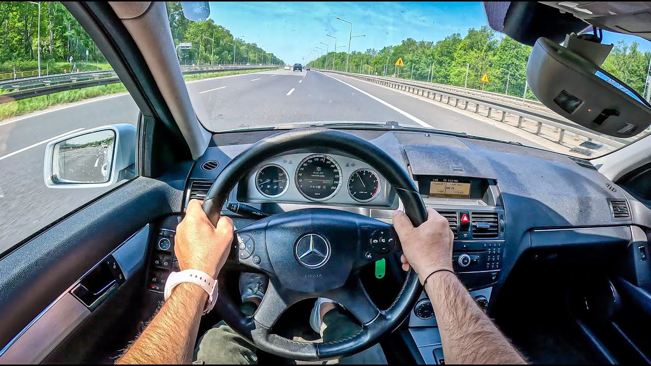 2008 Mercedes C-Class W204 180K [1.8 156HP] |0-100| POV Test Drive #1709 Joe Black