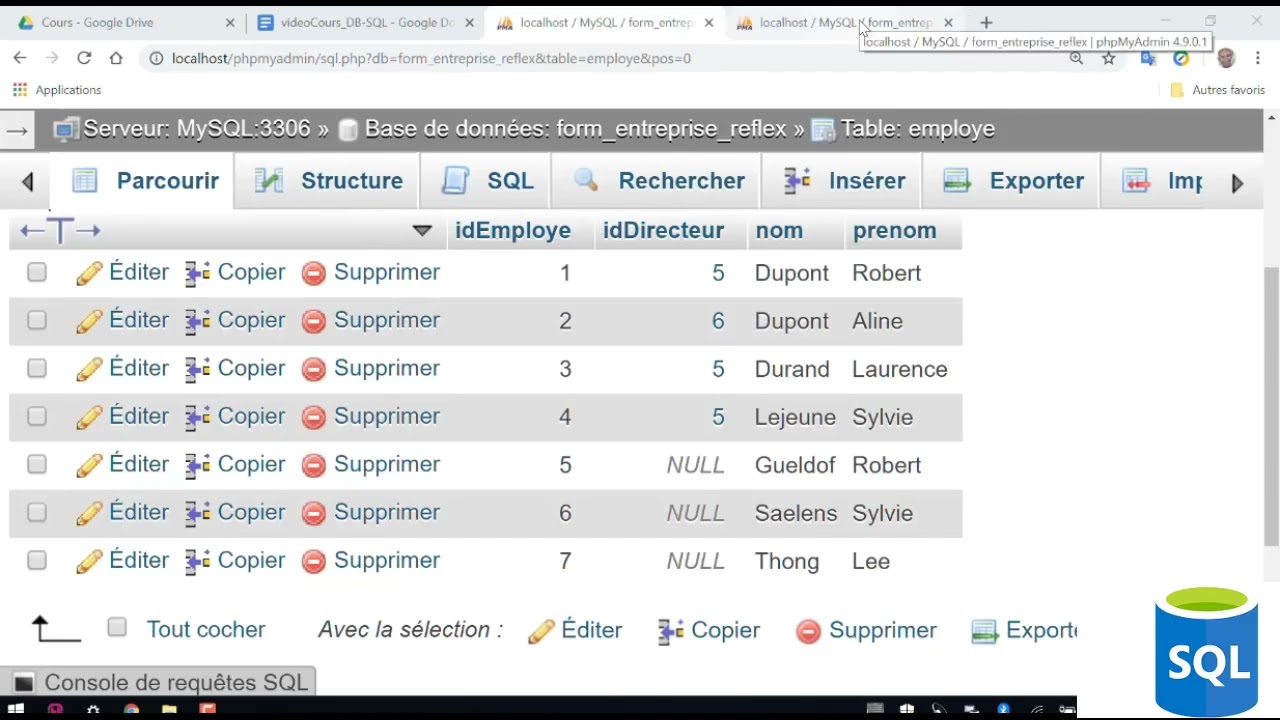 SQL Analyse de données : Les jointures réflexives