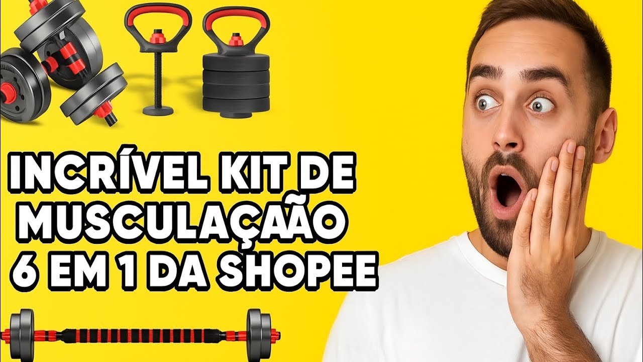 Kit Halteres Barra Kettlebell 6 em 1 Peso Musculação treino em casa