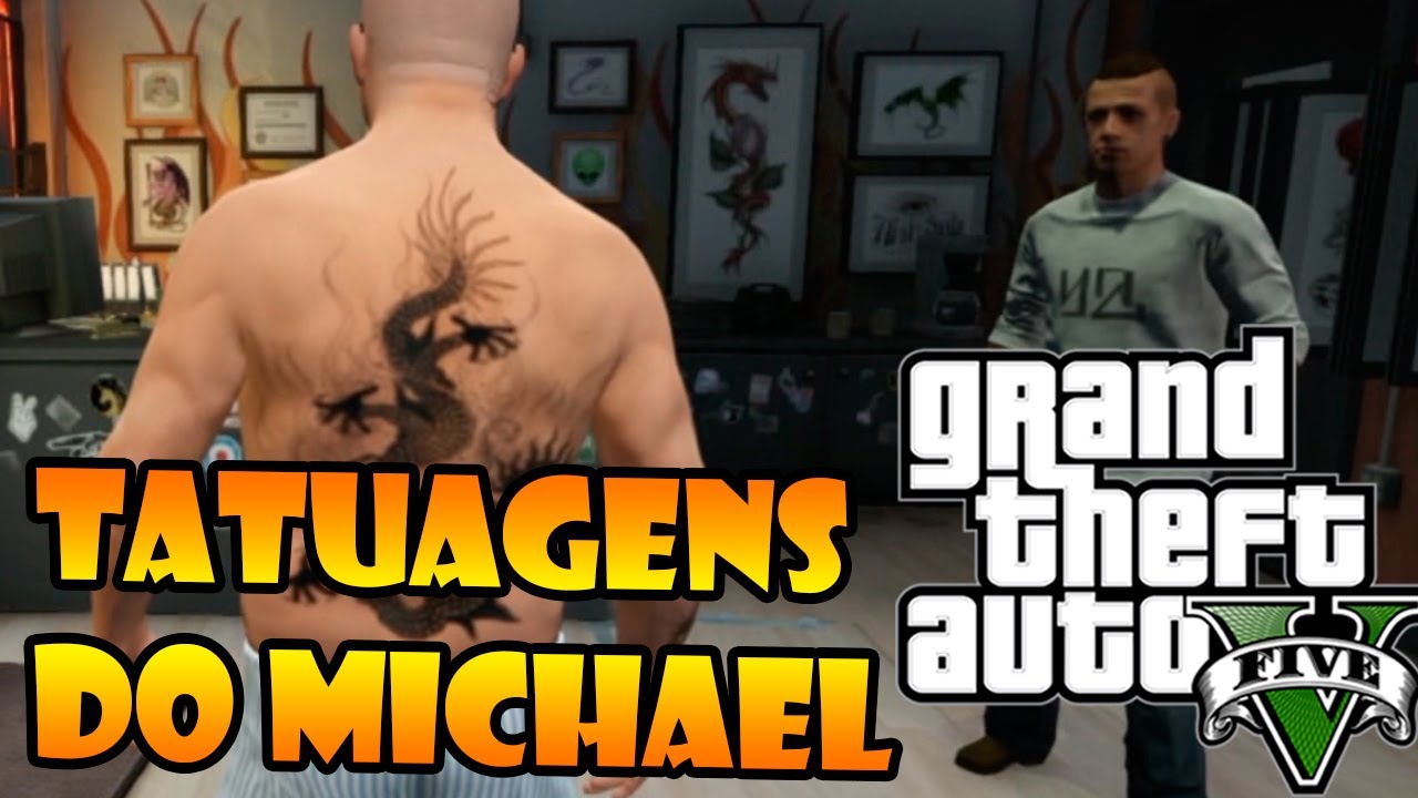 GTA V: TODAS AS TATUAGENS DO MICHAEL E SOBRE OS ESTÚDIOS.