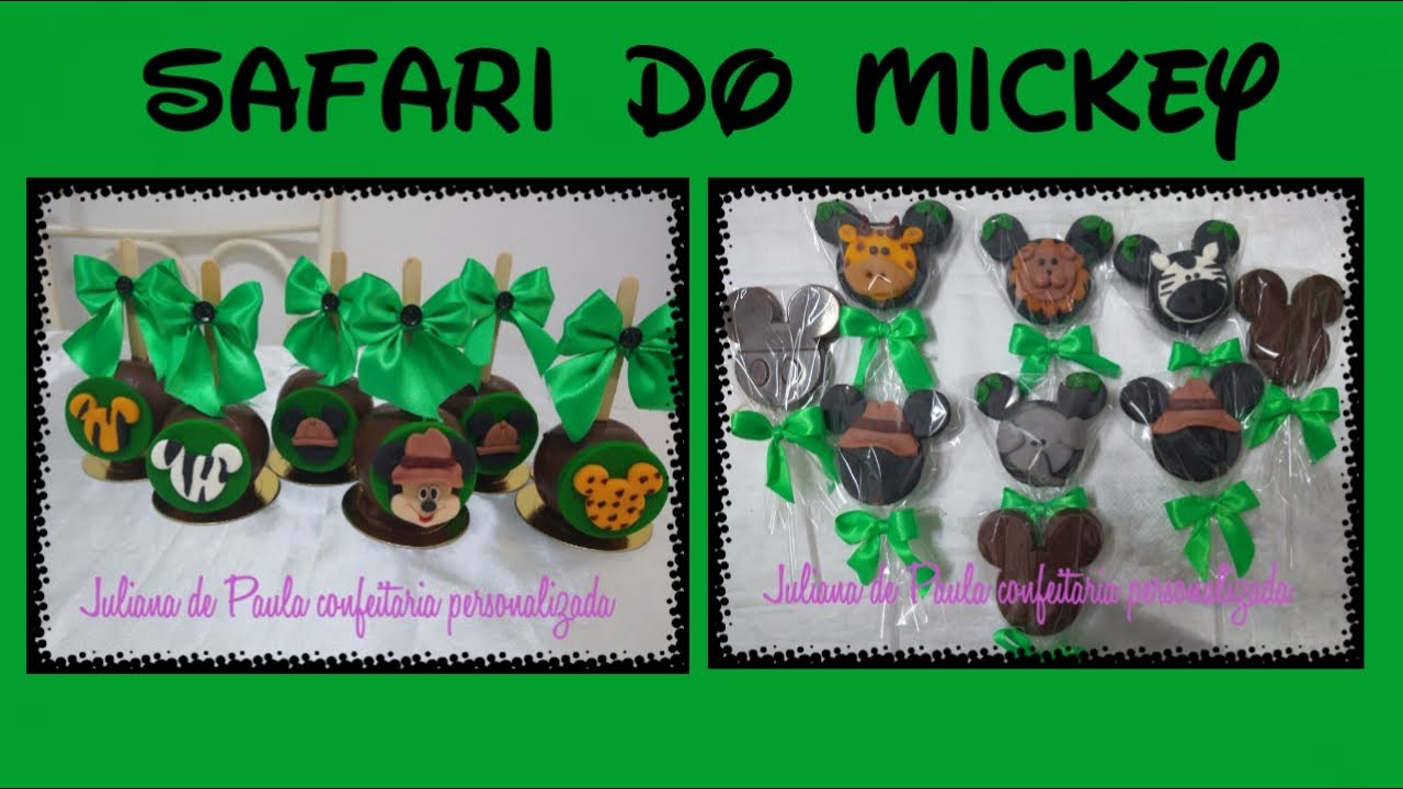 Personalizando maçã e pirulito Safari do Mickey na pasta de leite em pó