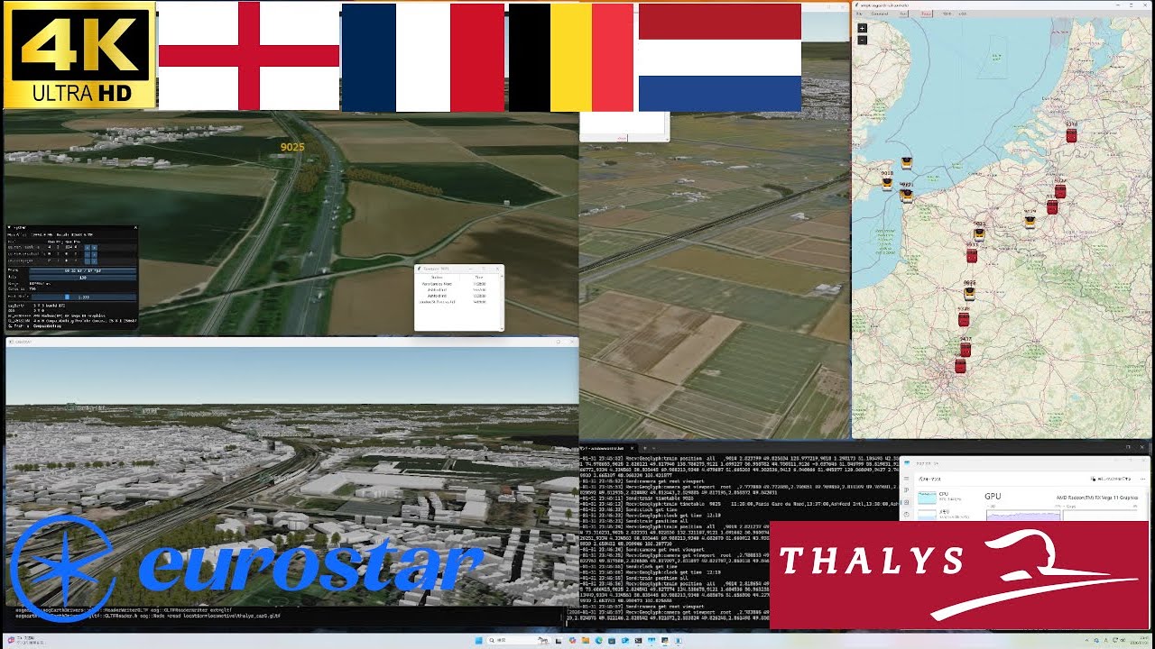 Eurostar and Thalys 3D simulation ( 4K multi view demo )