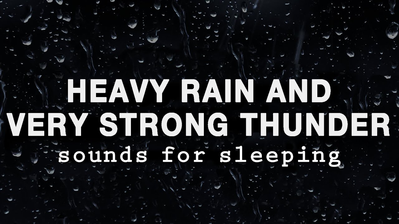 Heavy Rainstorm and Very Strong Thunder Sounds for Sleeping | Black Screen Rain