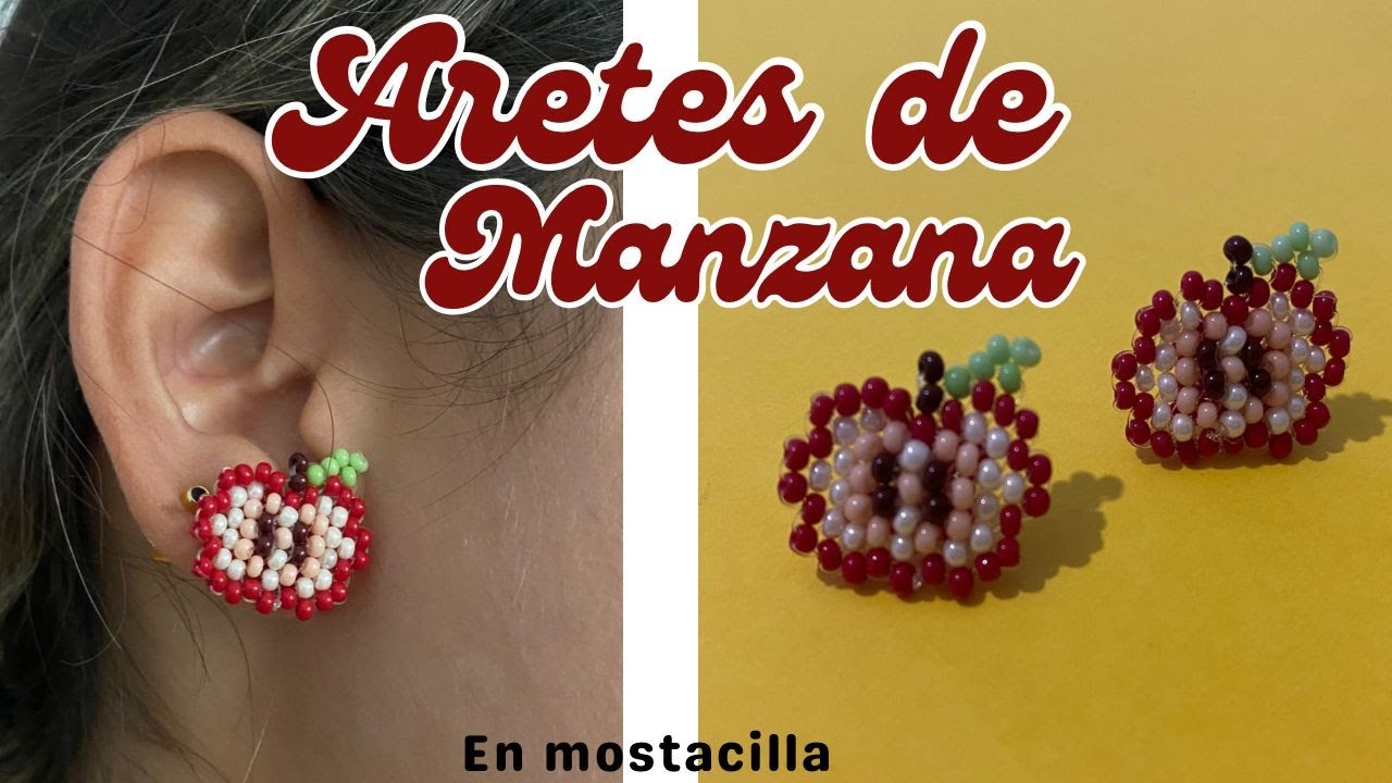 Hermosos aretes de manzanas 🍎 en mostacilla / chaquira / Miyuki PASO A PASO 🍎