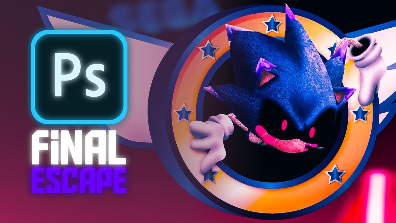 Making Final Escape from a Friday Night Funkin' Mod in Photoshop | Speed Edit | Sonic.exe
