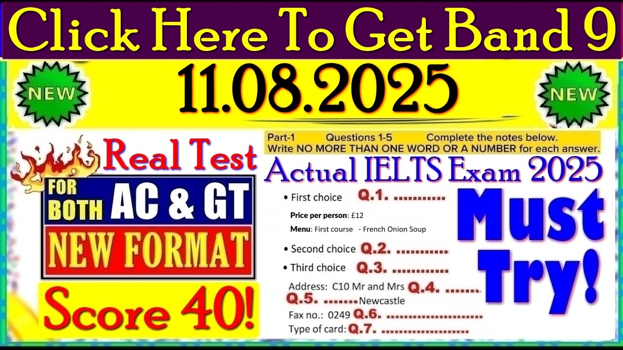IELTS LISTENING PRACTICE TEST 2025 WITH ANSWERS | 11.08.2025