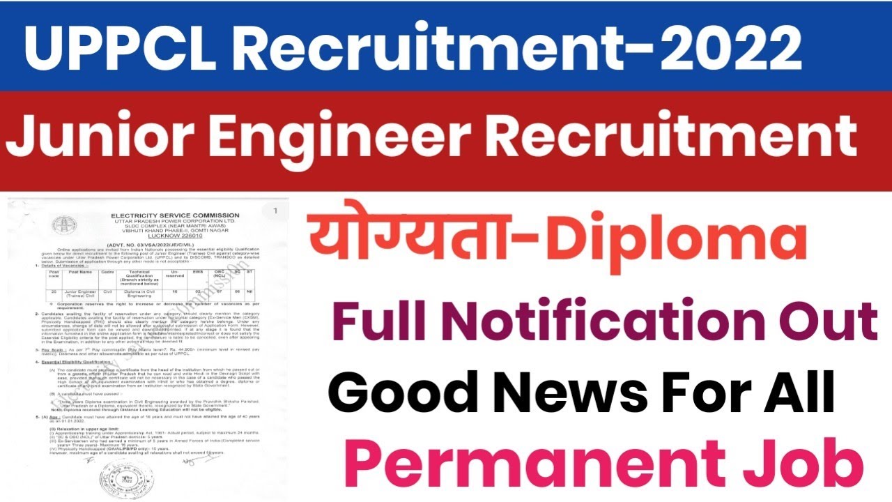 UPPCL JE New Recruitment Out||UPPCL JE Civil New Recruitment Out||All Over India
