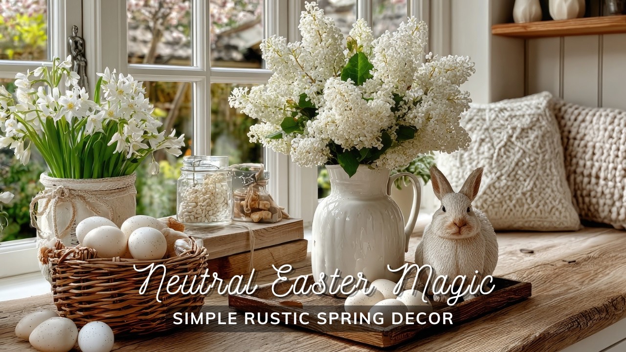 Simple & Elegant Neutral Easter Decor Ideas | Rustic Spring Home Styling Guide