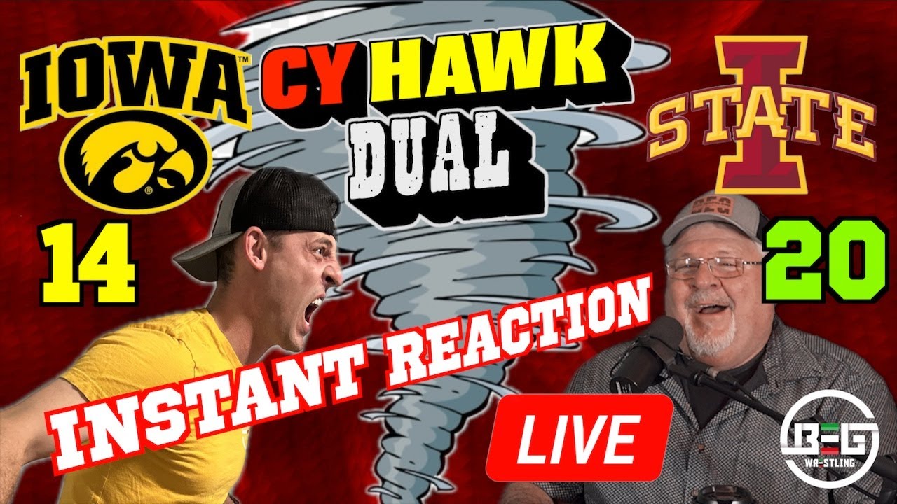CYHAWK Dual UPSET LIVE Reaction Iowa St-20 Iowa-14 | BEG Wrestling 231