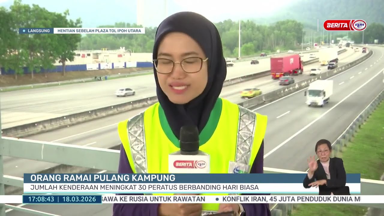 18 MAC 2026 - BW- ORANG RAMAI PULANG KAMPUNG JUMLAH KENDERAAN MENINGKAT 30 PERATUS BERBANDING HARI