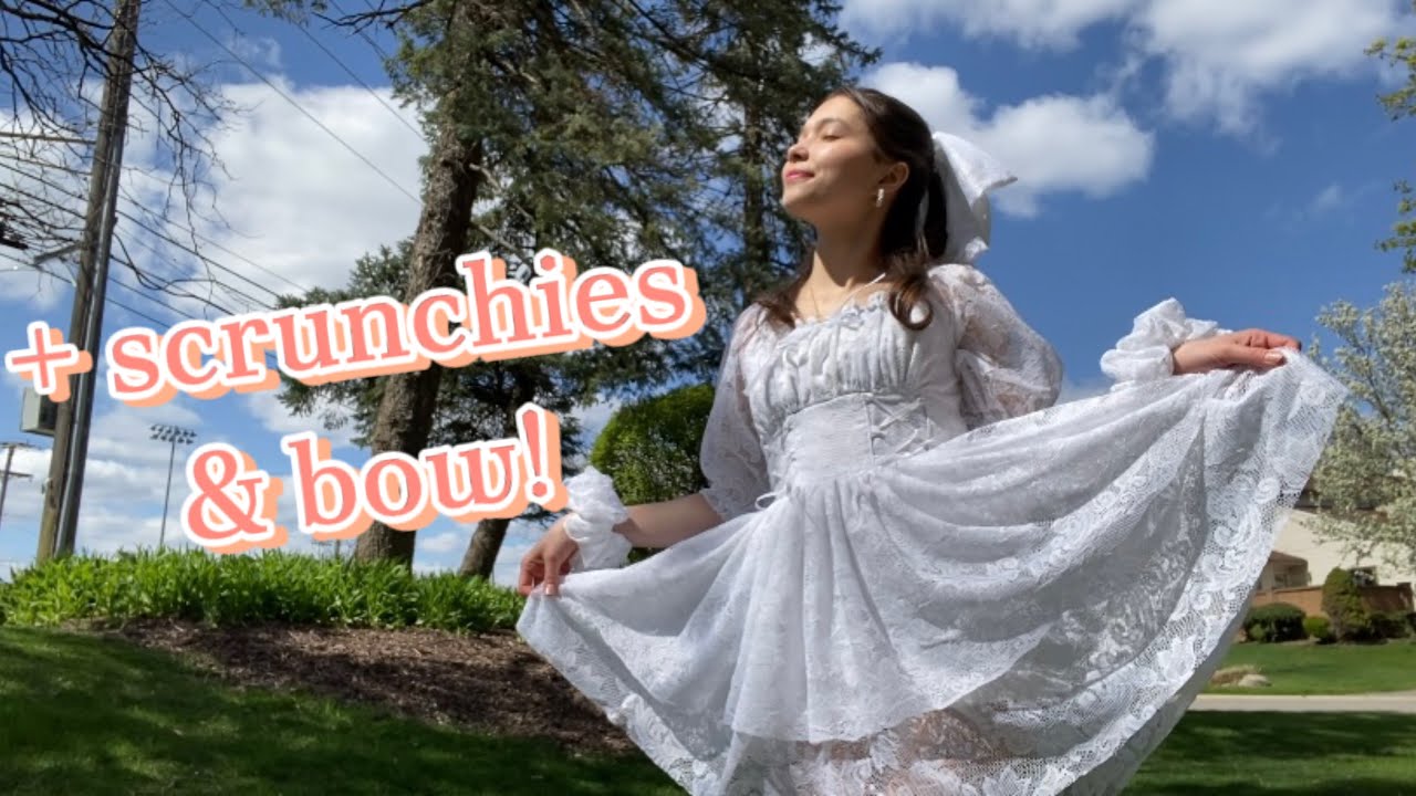 Making a summer dress from a tablecloth! (with matching bow and scrunchies!)