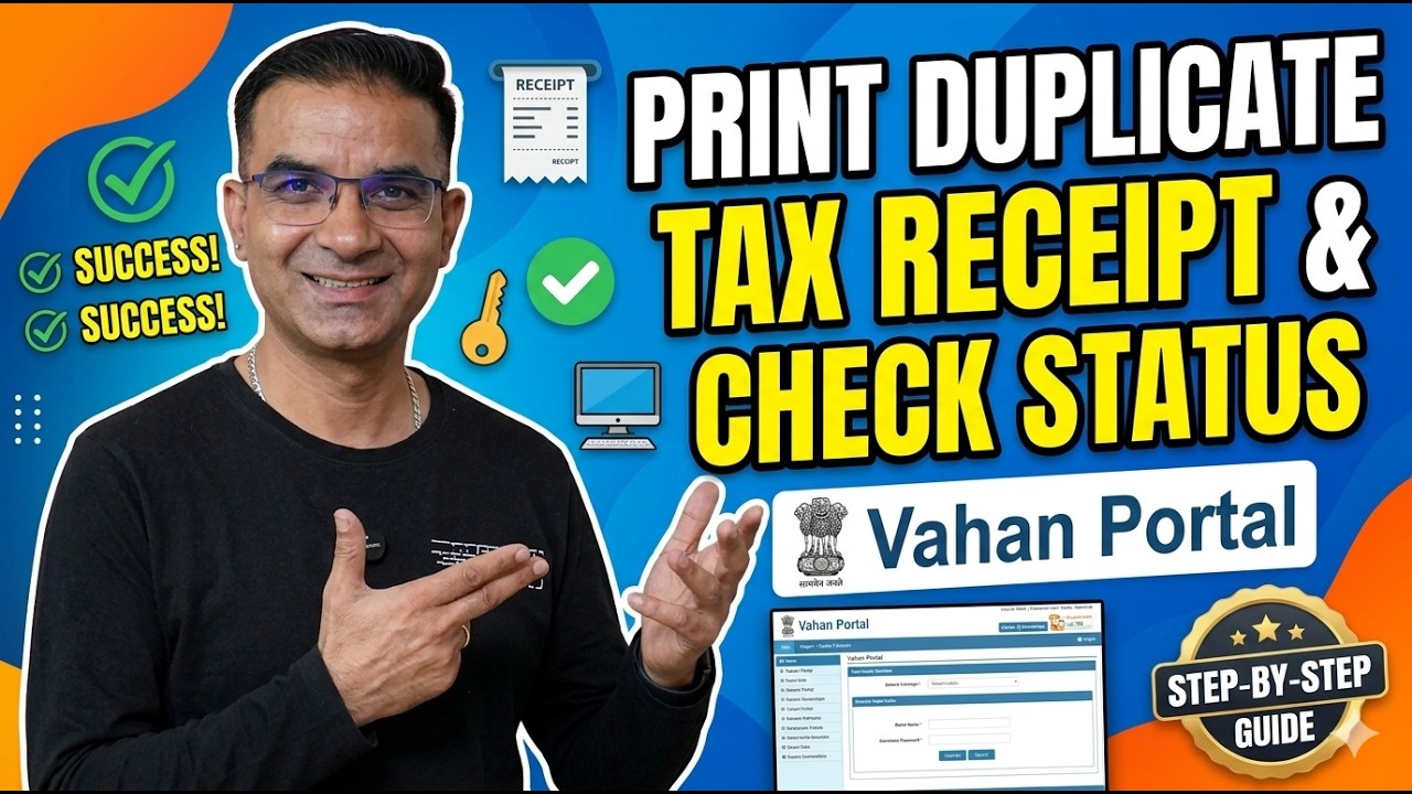 How to Print Duplicate Tax Receipt & Check Transaction Status on Vahan Portal | Step-by-Step