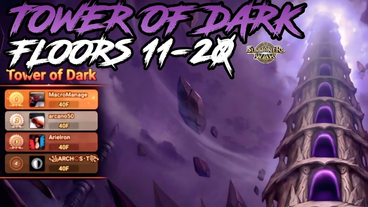 TOWER OF DARK GUIDE, FLOORS 11-20 CHALLENGE OF ASCENSION [Summoners War : Sky Arena]