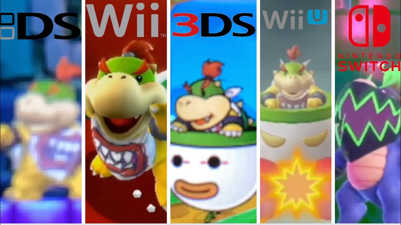 Evolution of Bowser Jr Battles in Mario games (2006-2025)