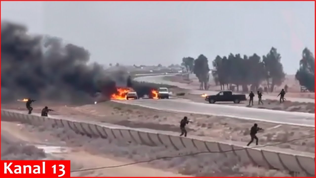Видеозапись ожесточенных боев между сирийскими армейскими силами и курдско-либеральными повстанцами.