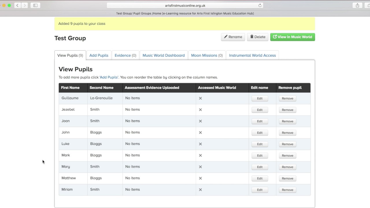 Charanga Tutorial - Adding Pupil Groups