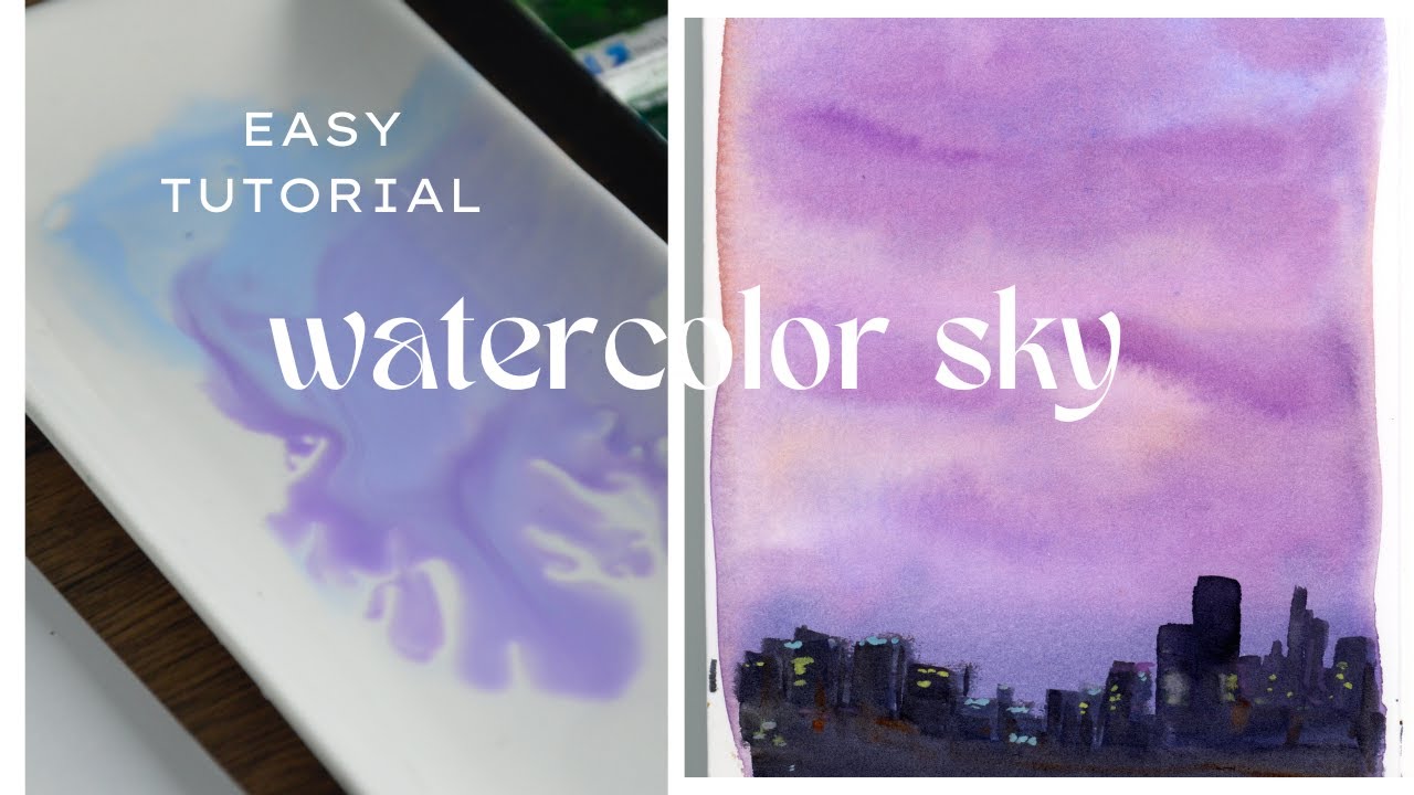 #109 Peaceful Evening Sky in Watercolor | Easy Watercolor Tutorial for Beginners