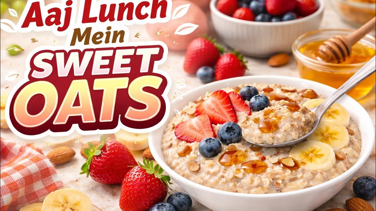 Aaj ka lunch thoda healthy, thoda sweet. 🍓🍌 #viral #oats #youtubeshorts 