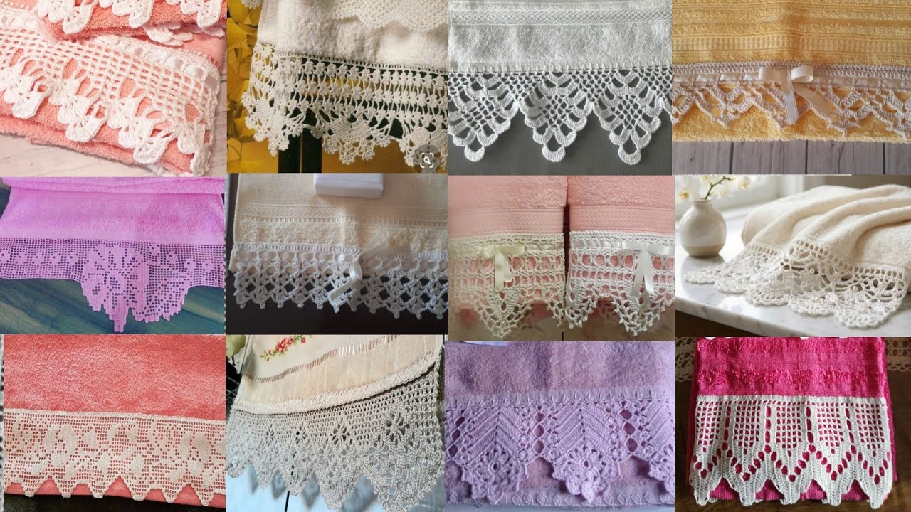 Crochet towel lace ideas #crochet #crochetlace #handmade #crochetprojects 