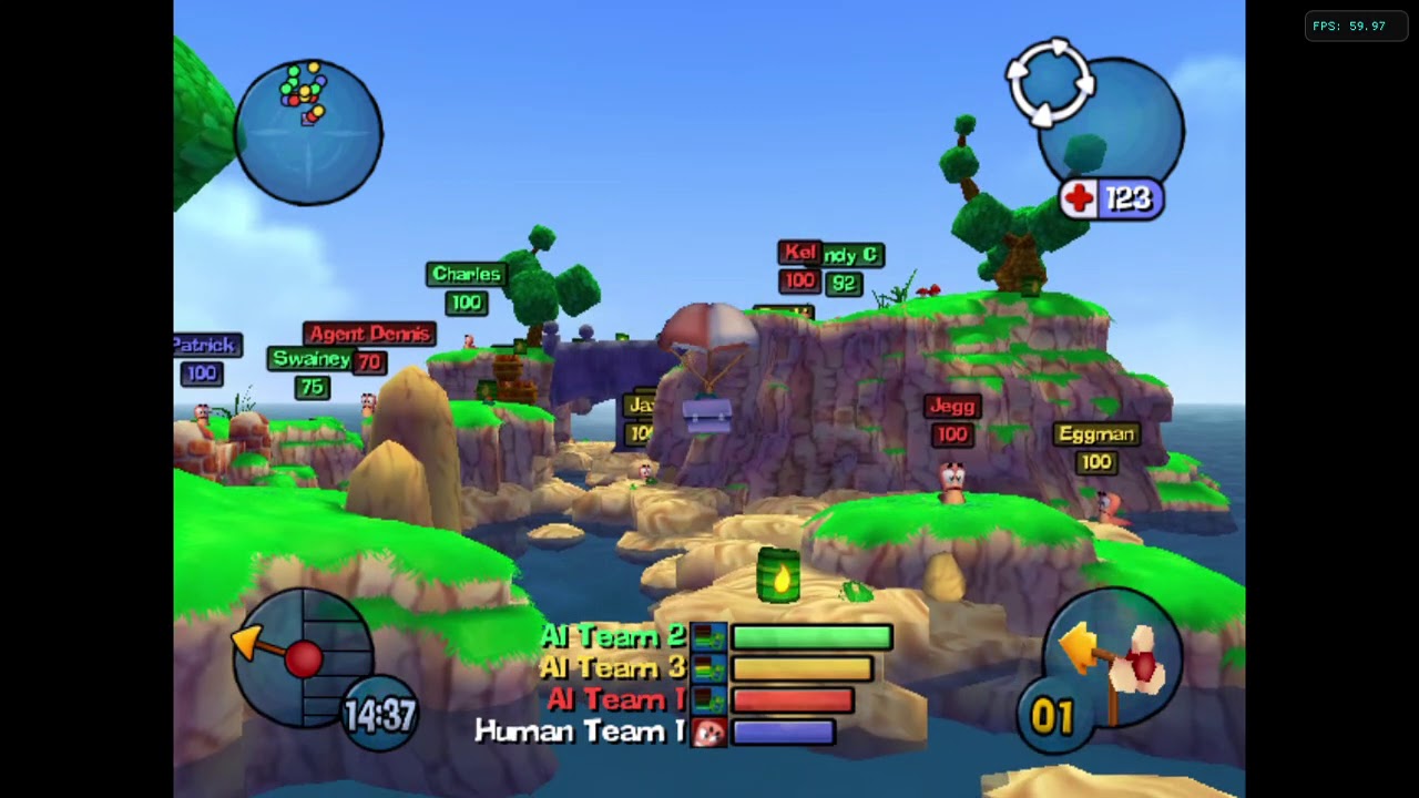 Worms 3D (Gamecube Gameplay)