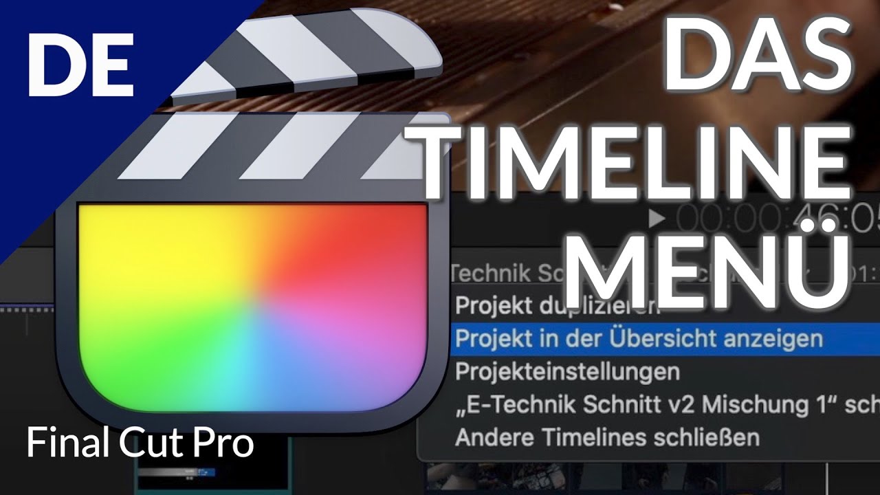 Использование меню временной шкалы в Final Cut Pro