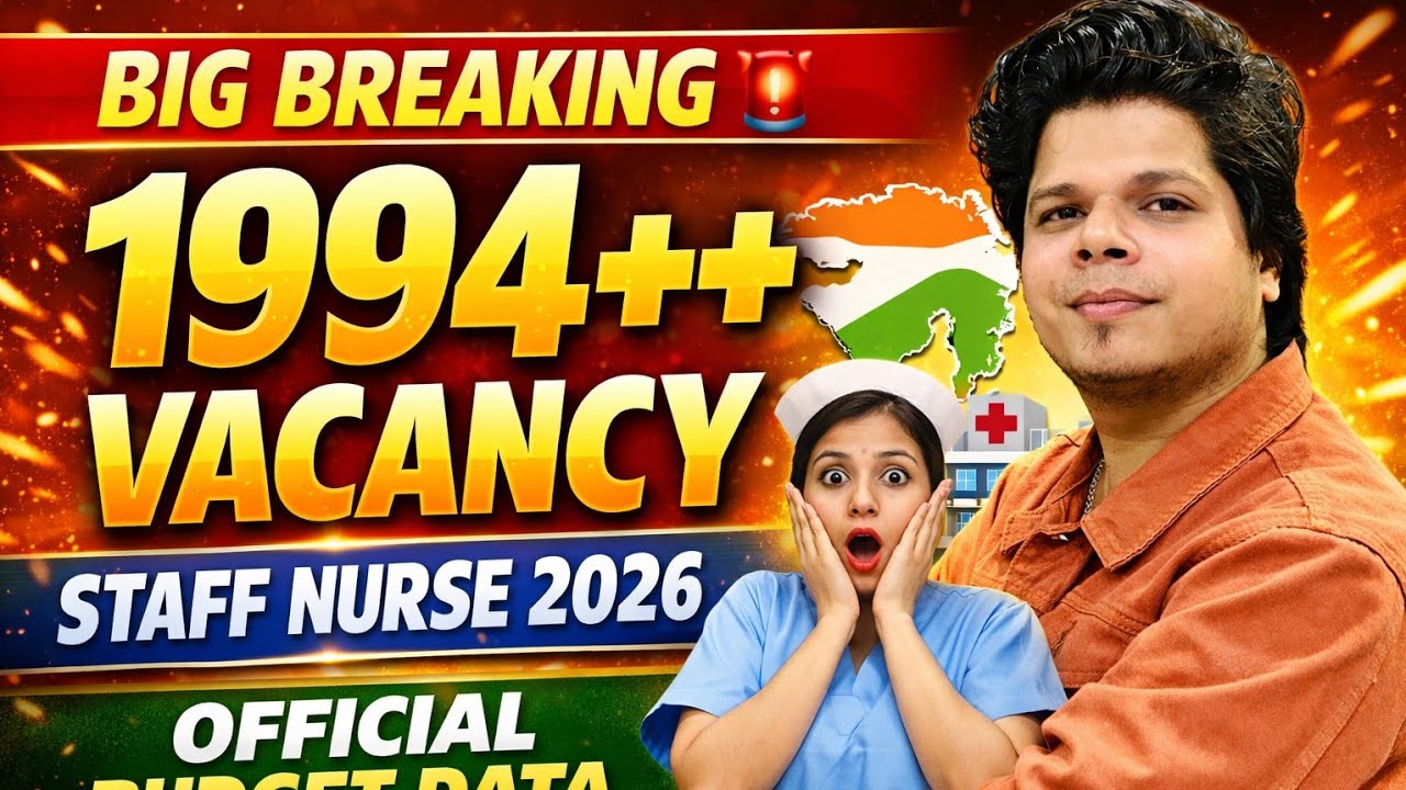 1994++ Vacancy 🔥 Gujarat Staff Nurse Recruitment 2026 | 1,267 Regular Post | Official Budget Data