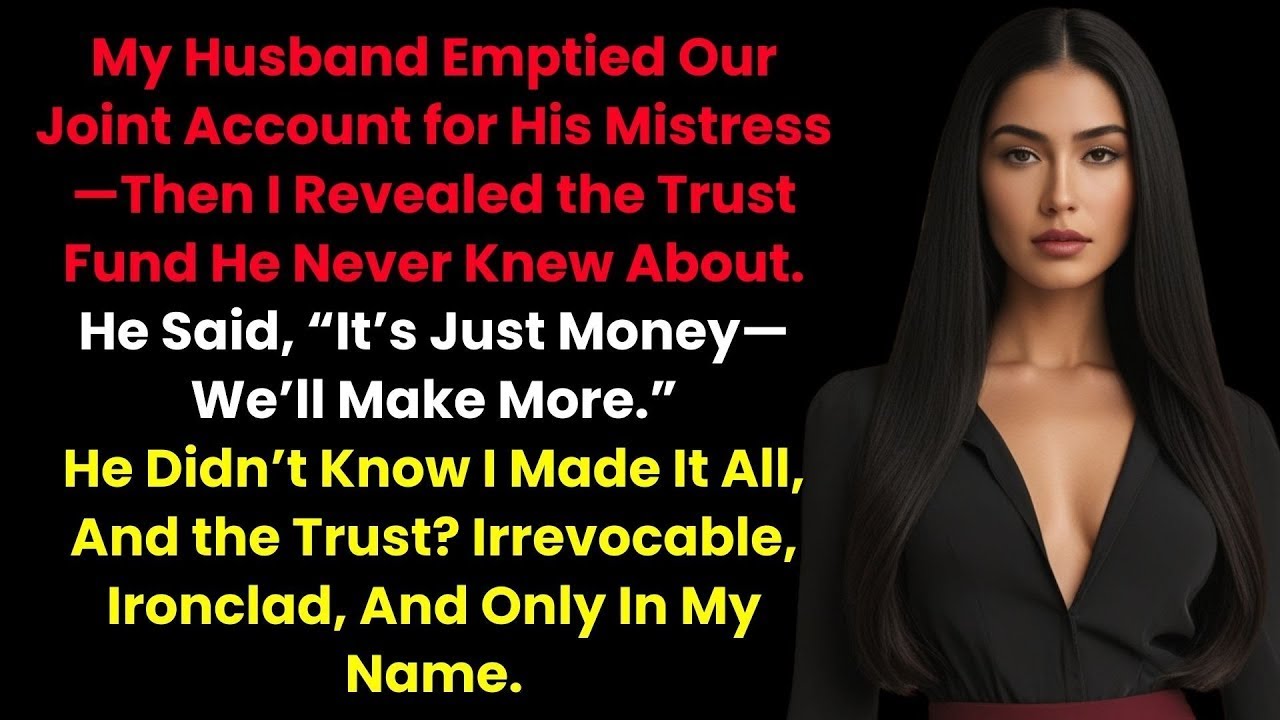 My Husband Emptied Our Joint Account for His Mistress—Then I Revealed the Trust Fund He Never