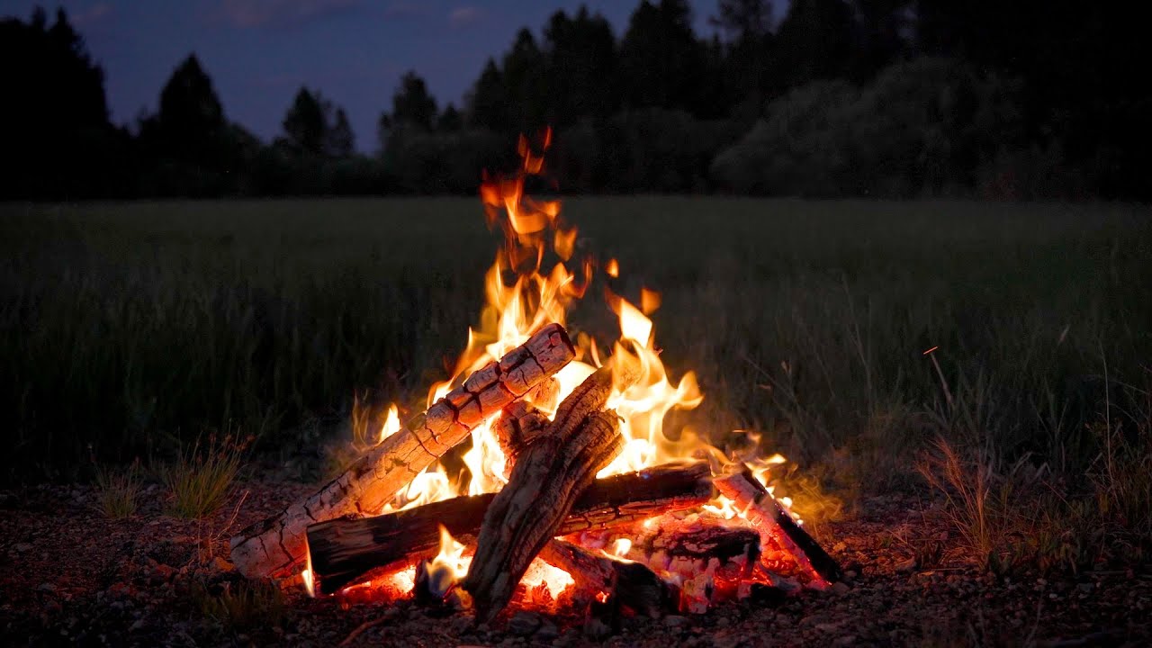 Live: Crackling Campfire & Soothing Crickets in the Forest – Relax & Sleep Sounds.