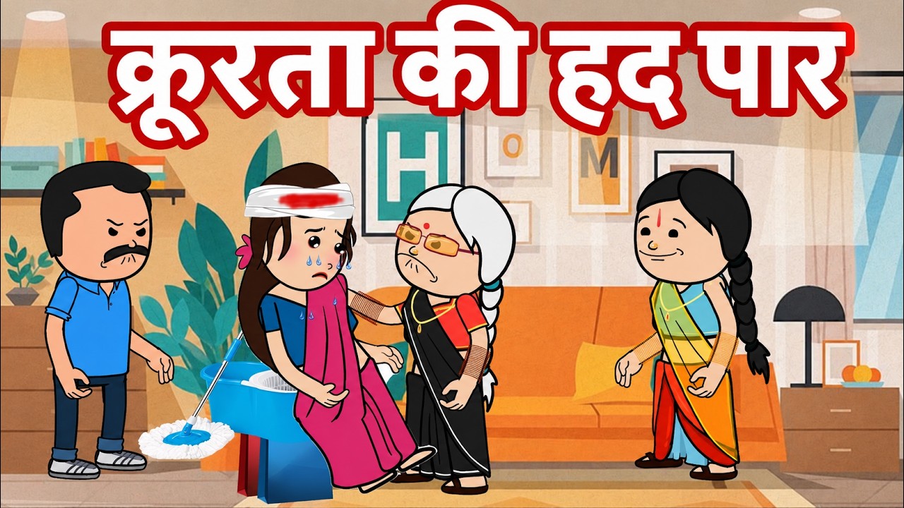 सास ने क्रूरता की हद पार कर दी । 😡 😭  (ghar ghar ki kahani cartoon me) moral story