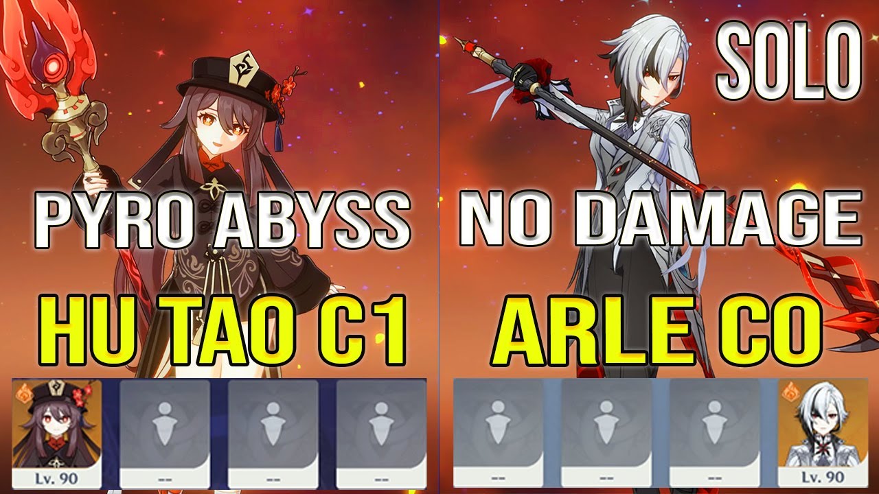 Solo Hu Tao C1 & Arlecchino C0 No Damage Floor 12 Spiral Abyss Genshin Impact