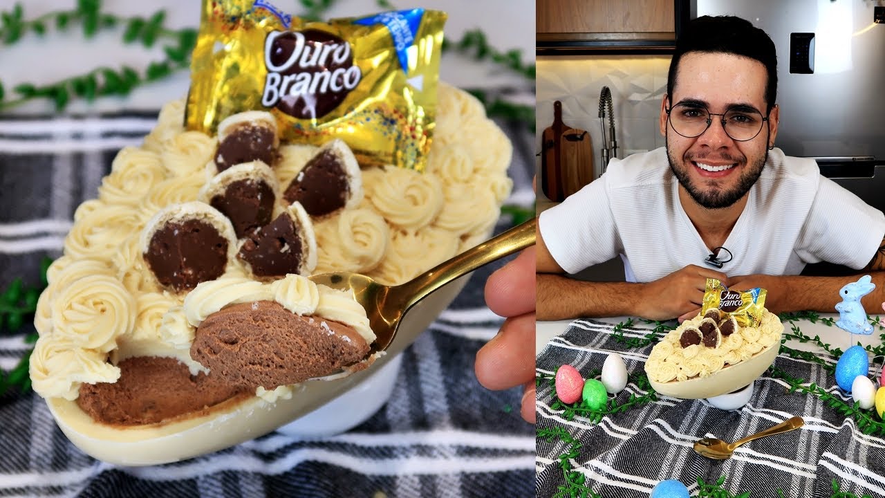 OVO DE PÁSCOA DE COLHER DE OURO BRANCO | RECHEIO FÁCIL E DELICIOSO