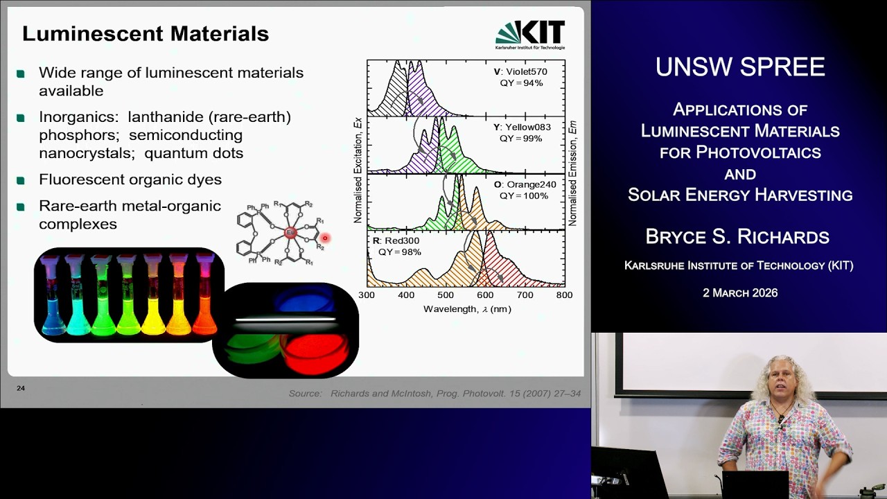 UNSW SPREE 202603 02 Bryce Richards - Applications of Luminescent Materials for Photovoltaics
