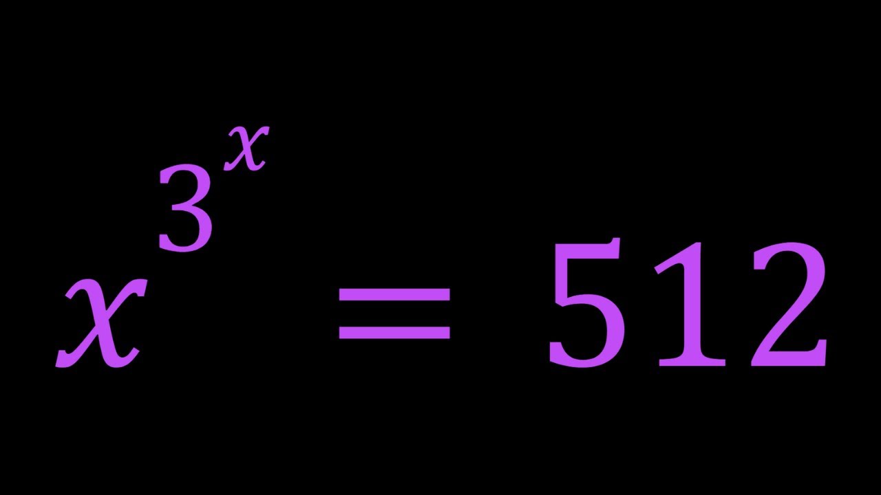 Solving x^{3^x}=512 in Two Ways