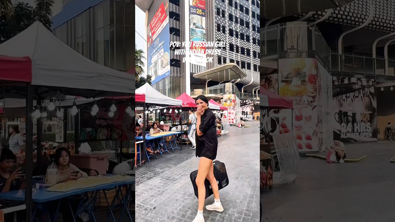 russian girl in indian outfit walking around Bangkok ✨ 