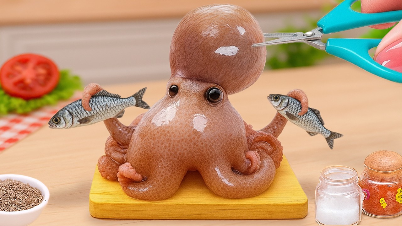 Must Try Seafood Recipe 🐙 Miniature Octopus Stir Fried Japanese Style 🍴 Small Cooking