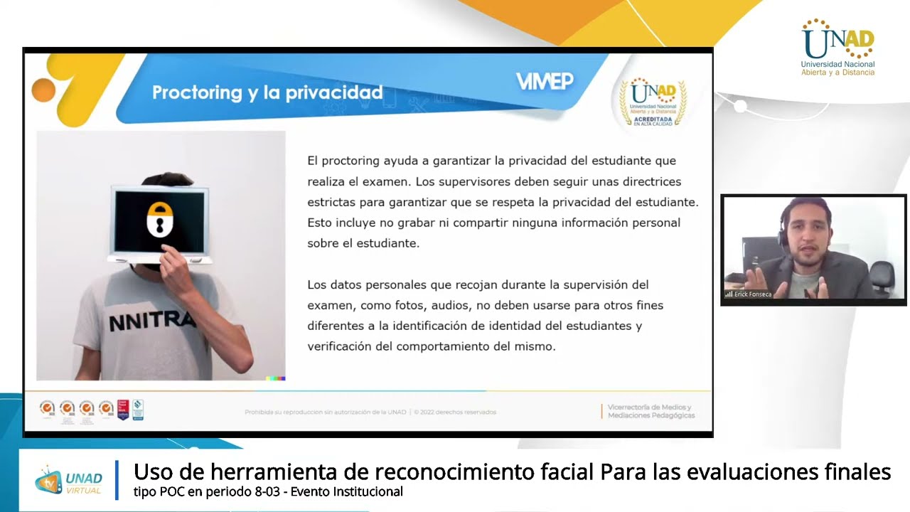Uso de herramienta de reconocimiento facial Para las evaluaciones finales tipo POC en periodo 8-03.