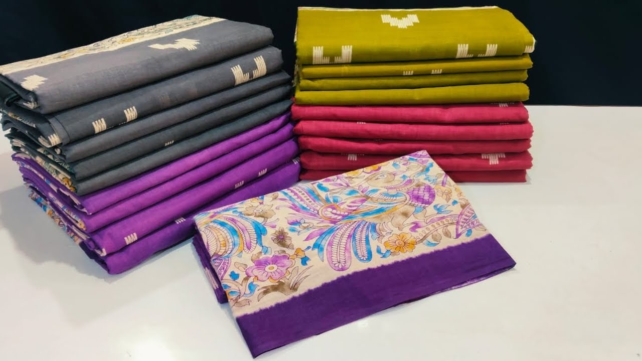 Mul mul kalamkari cotton sarees 🦚with blouse 🦚 summer special collection 🦚#offer price #royslsilks 