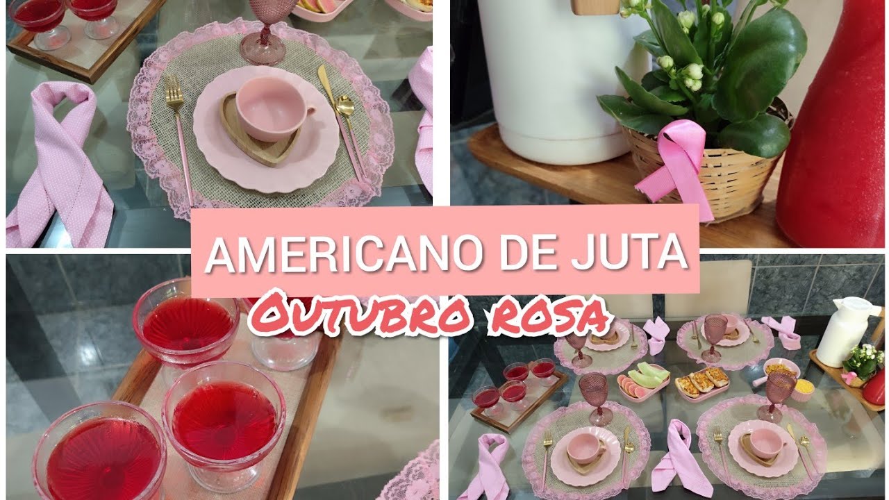 COMO FAZER JOGO AMERICANO COM JUTA | MESA POSTA OUTUBRO ROSA 🩷