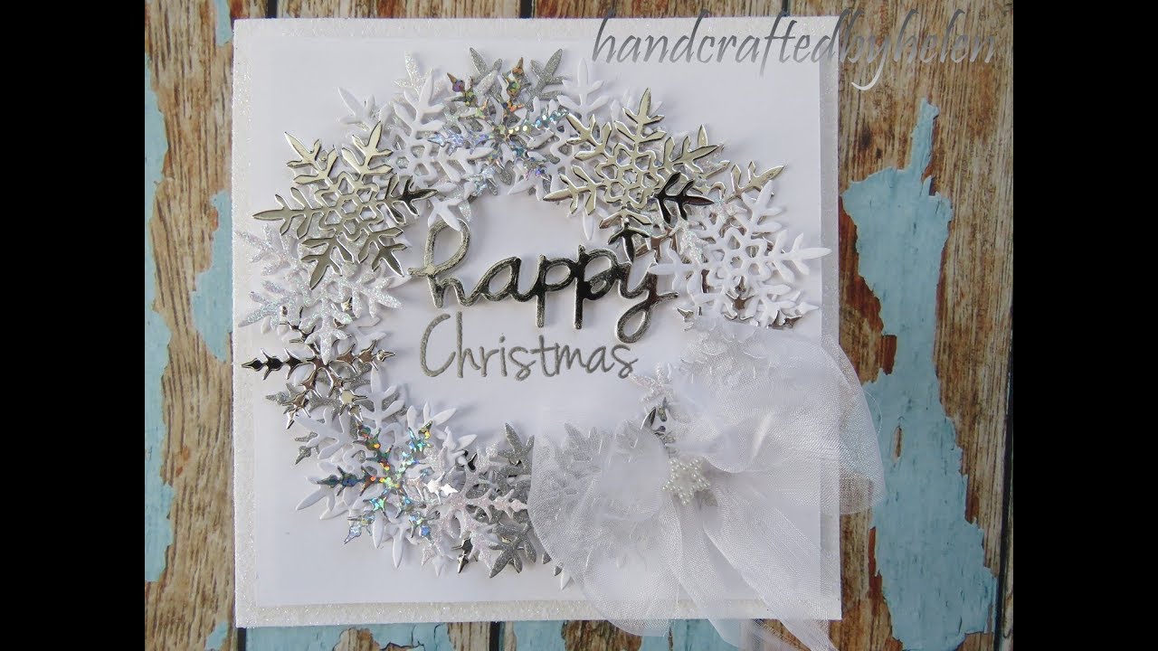 Christmas snowflake wreath card