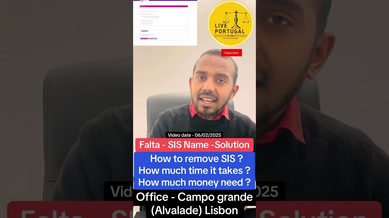 Falta SIS Name solution | How to remove SIS ? Shengen information sumystem | Live Portugal By Harry