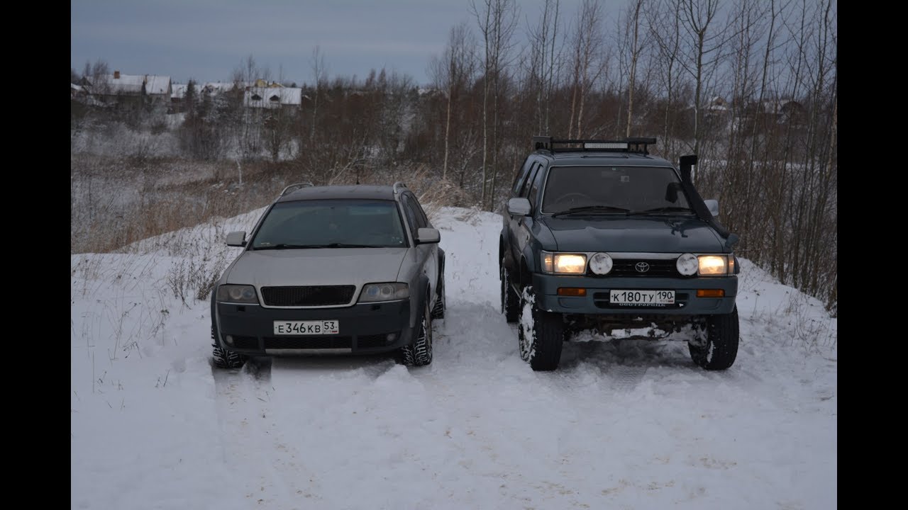 Surf 130 и Audi Allroad VS мокрый снег